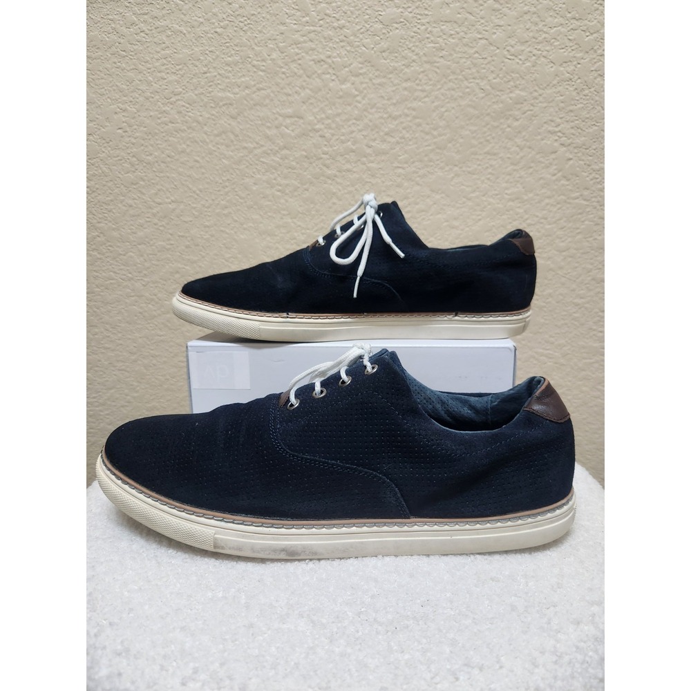 Joseph Abboud Mens Navy Suede Perforated Oxford Derby Shoes Size 13 Leather